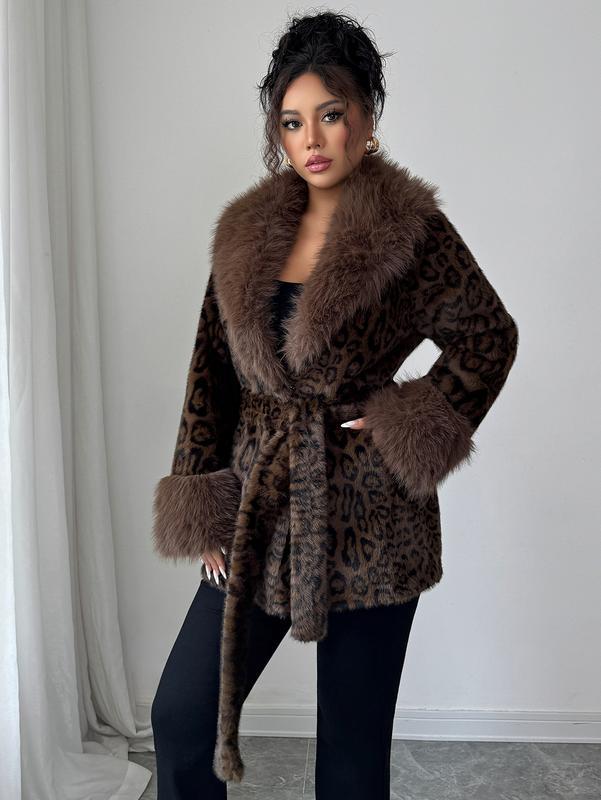 ASANDY  | winter lace up  faux fur coat