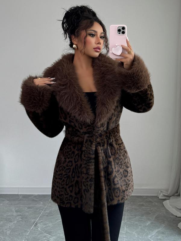 ASANDY  | winter lace up  faux fur coat