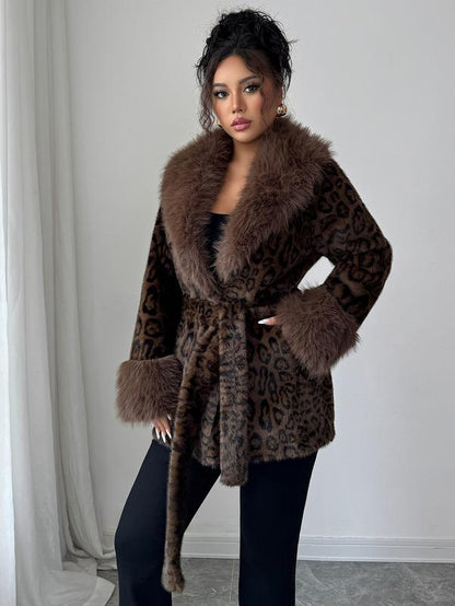ASANDY  | winter lace up  faux fur coat