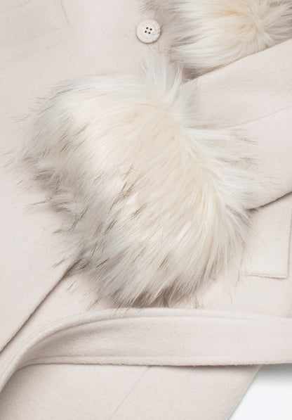 Freja | wool-blend coat with faux fur